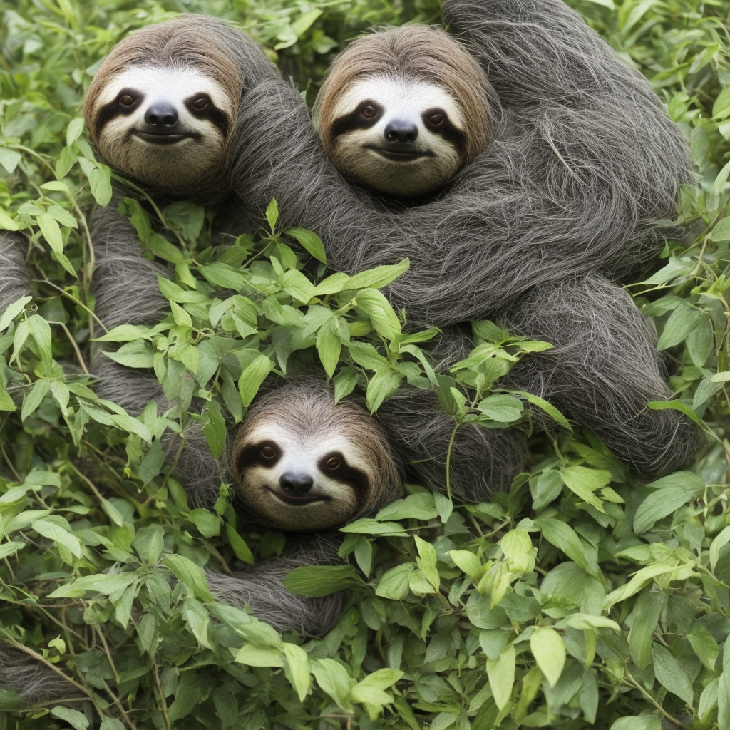 A sloth with grey hair planting lush foliage in a tundra in the movie star wars hyperrealistic
